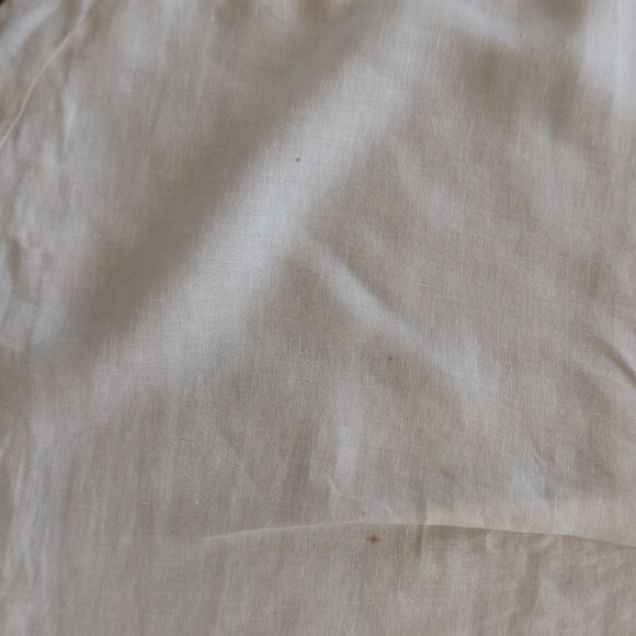 SAKS FIFTH AVENUE 100% linen white shirt top summer basic minimalist popover Sml - Picture 7 of 8